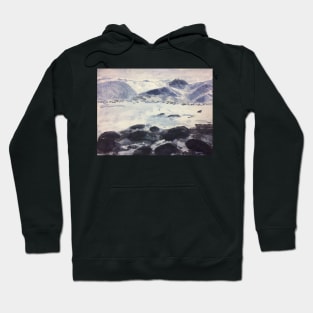 Snowy mountain scene Hoodie